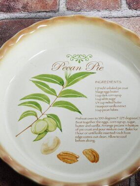 Vintage Nantucket Pecan Pie Plate Baking Kitchen Decor Holidays